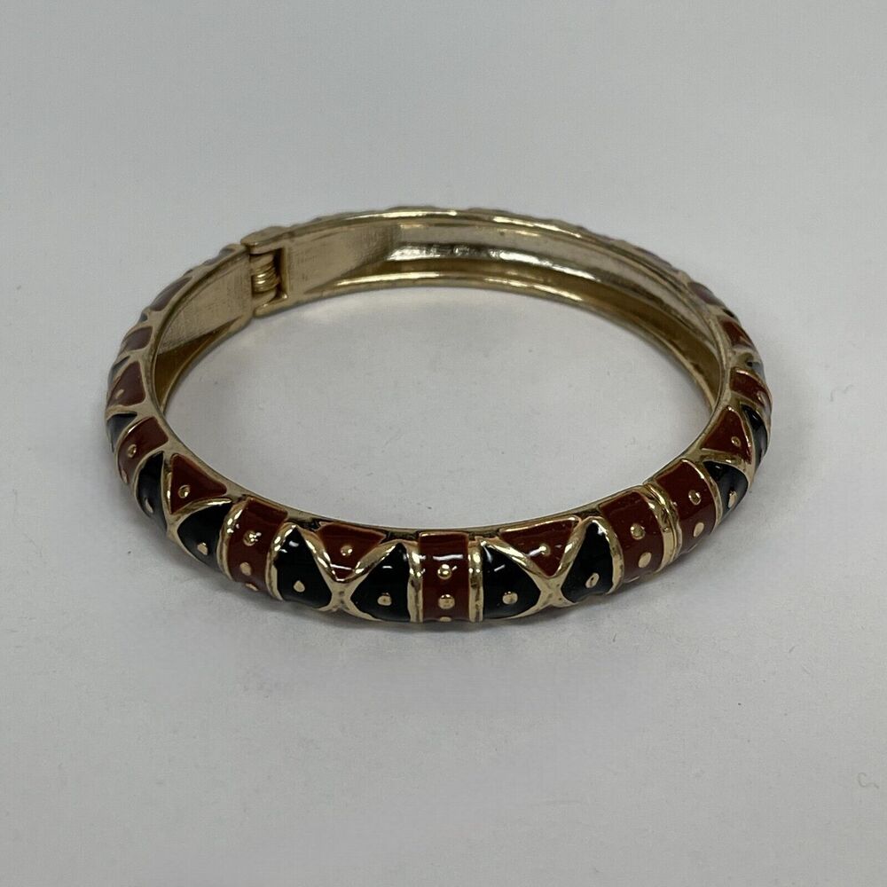Gold-tone Brown Black‎ Women's Fashion Bangle Bracelet NWOT